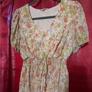 Floral V-Neck Women's Top